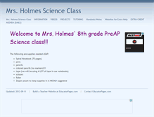 Tablet Screenshot of holmess.educatorpages.com